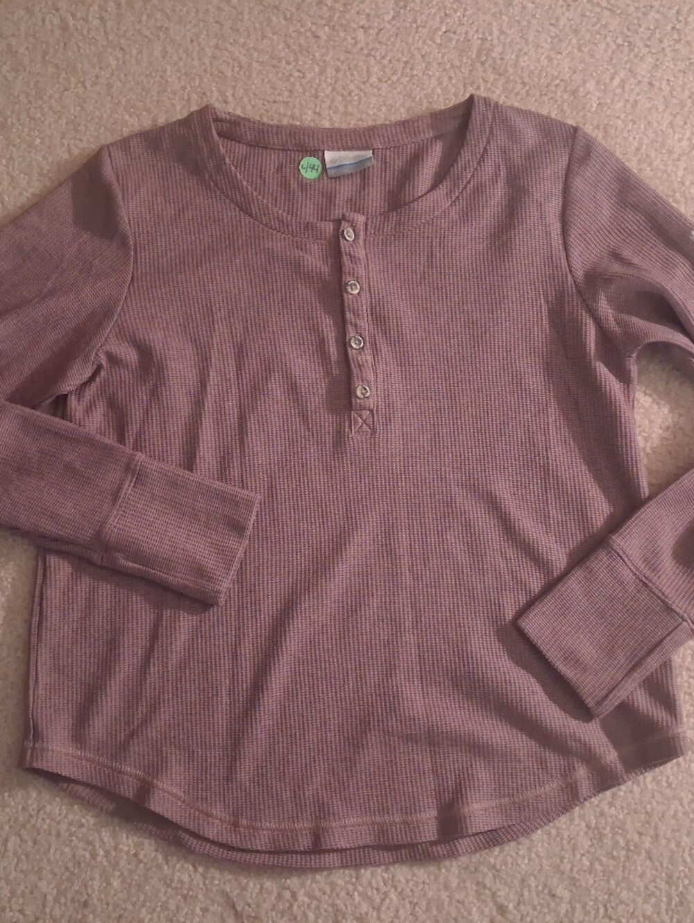 Columbia Dusty Mauve Waffle-Knit Crew